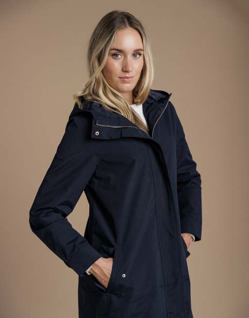 French Connection Longline hooded parka jacket in navy, 4 of 4