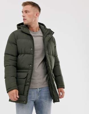 longline padded hooded jacket