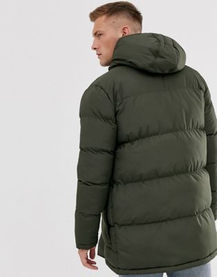 longline padded hooded jacket