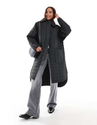 French Connection - Longline-Steppjacke in Schwarz