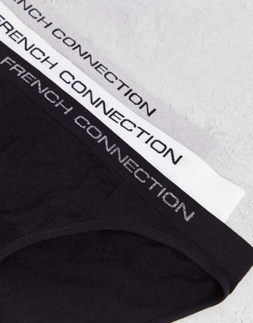 French Connection - Lot de 3 culottes sans coutures - Noir, blanc et gris, 2 de 4