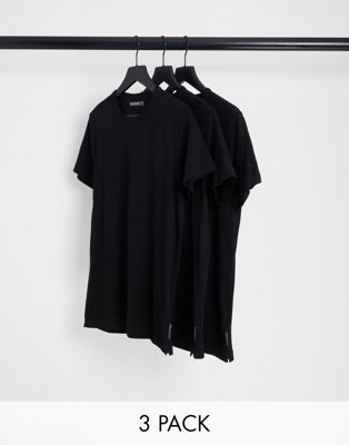 French Connection 3 pack lounge t-shirts in black - ASOS Price Checker