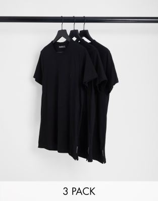 French Connection 3 pack lounge t-shirts in black - ASOS Price Checker