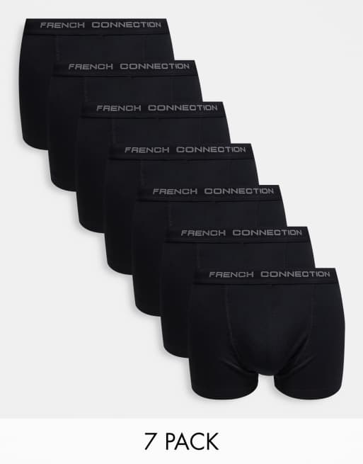 French Connection - Lot de 7 caleçons - Noir