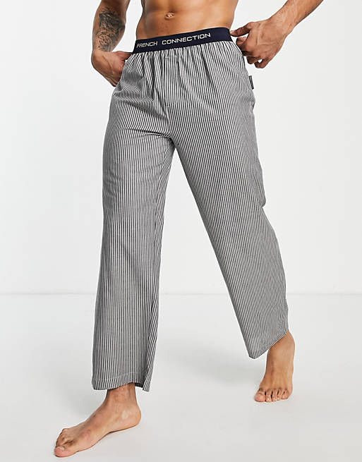 French Connection lounge pant in blue stripe