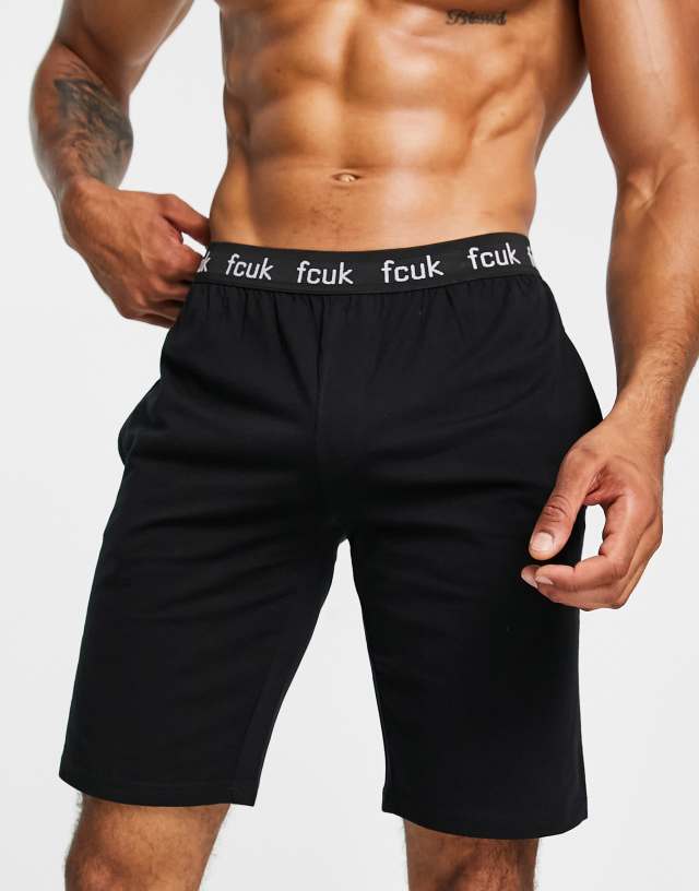 French Connection lounge shorts in black