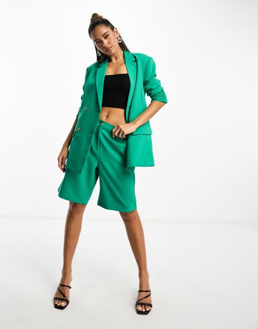 French Connection luxe tailored short in emerald green - part of a set