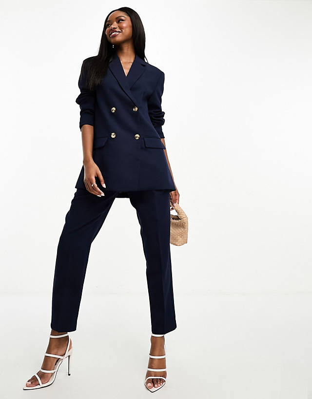 French Connection - luxe tailored trouser co-ord in navy