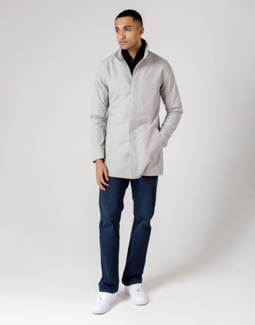 French Connection Mac funnel neck mid-length jacket in light grey, 2 of 4