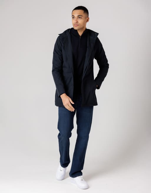 French Connection Mac funnel neck mid-length jacket in navy, 2 of 4