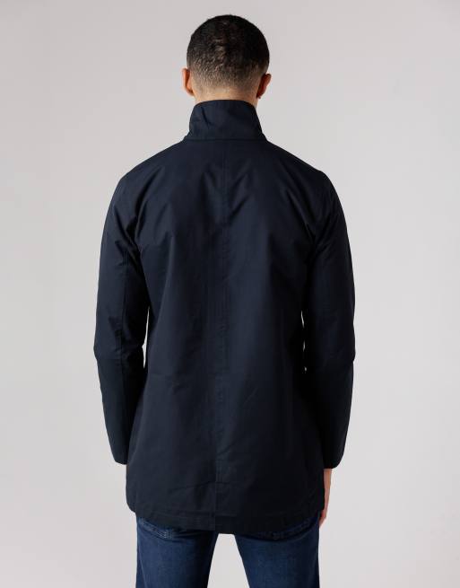 French Connection Mac funnel neck mid-length jacket in navy, 4 of 4