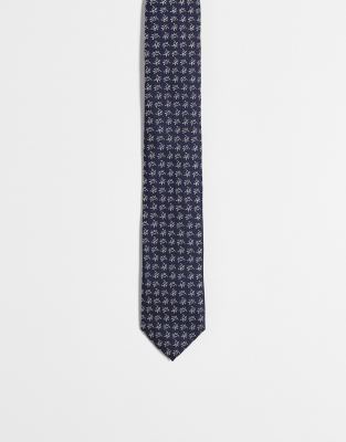 French Connection marine leaf floral tie  - ASOS Price Checker