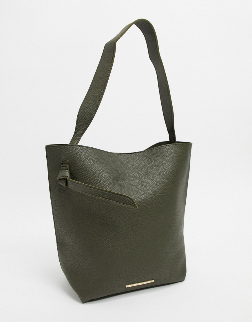 French Connection - Maxi borsa in pelle chiazzata-Verde