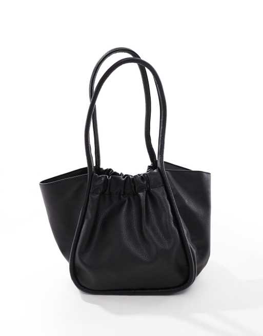 French Connection - Maxi borsa nera con dettaglio arricciato