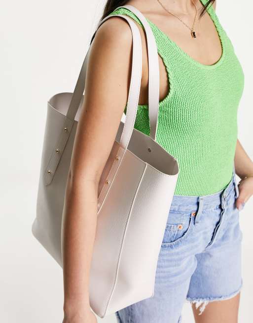 French Connection - Maxi borsa strutturata color crema