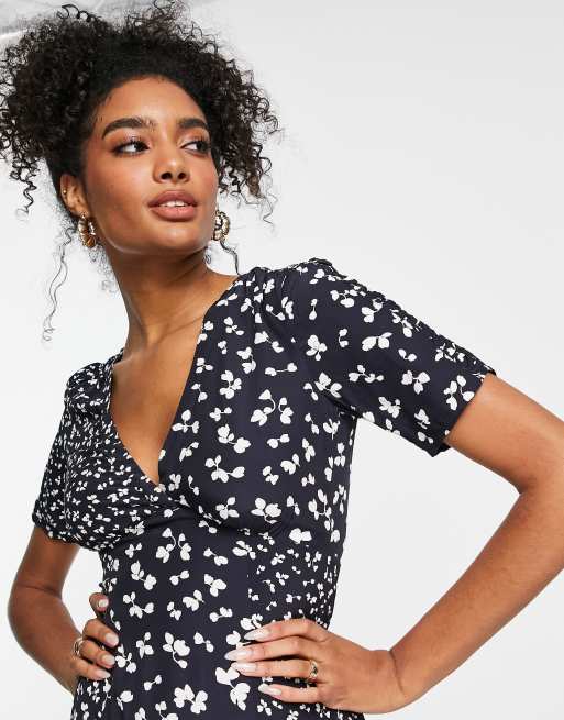 French Connection maxi dress in black floral