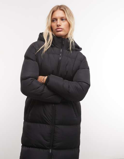 French Connection maxi hooded puffer jacket in black, 3 of 4