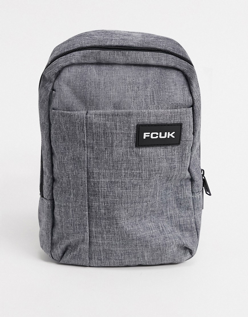 French Connection melton flight bag in gray mel-Grey