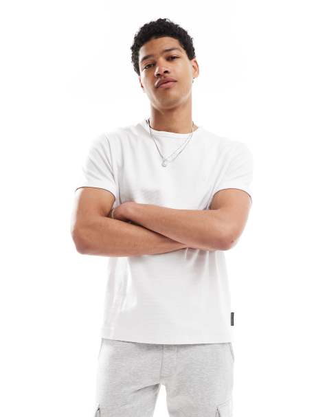 French Connection micro ottoman t-shirt in white - view 1