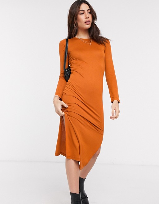 French Connection midi dress in brown