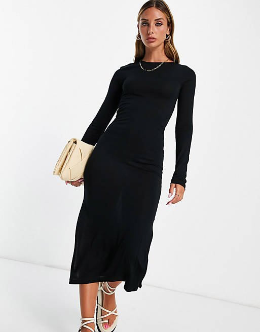 French Connection midi jumper dress in black