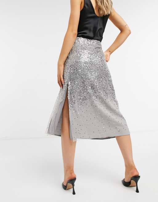 French connection 2025 sequin midi skirt