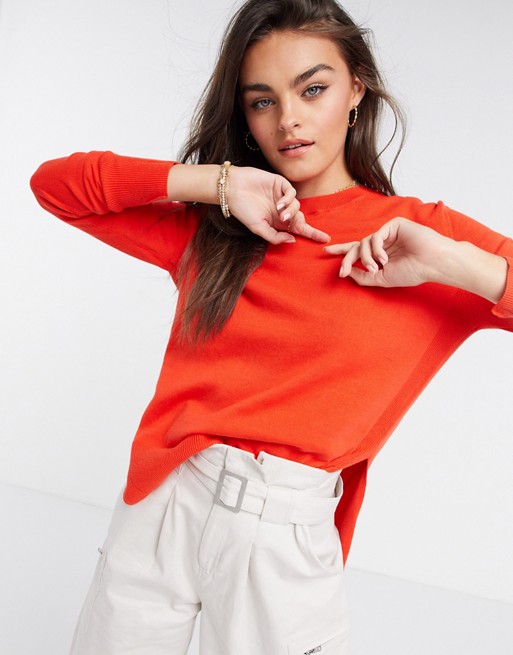 French Connection Mila Knits Crew Neck Jumper in Red