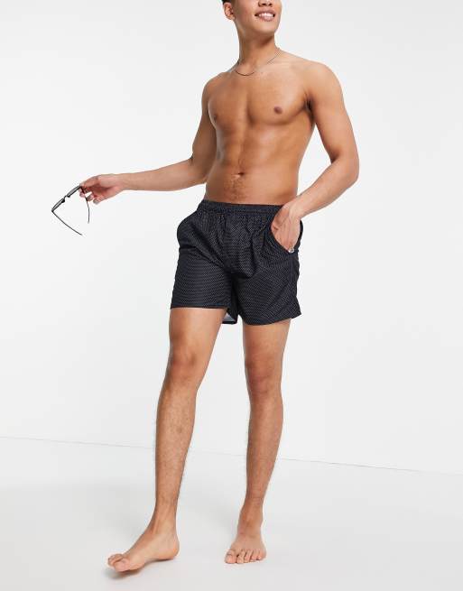 French Connection mini dot swim shorts in marine and white