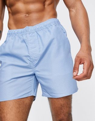 French Connection mini dot swim shorts in sky and marine