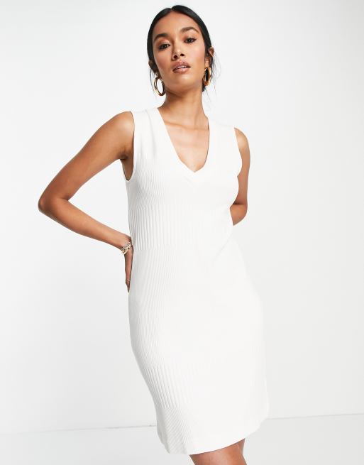 White midi vest store dress