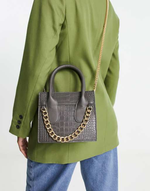 French Connection - Mini-jurk met croc reliëf in zwart