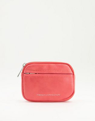 French Connection mini zip purse in red