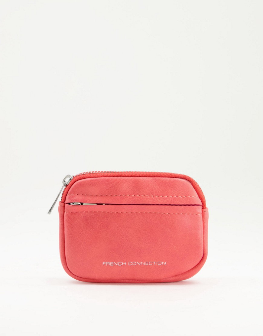 French Connection mini zip wallet in red