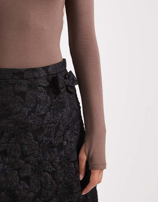 French Connection - Minigonna in jacquard nera, 5 di 5
