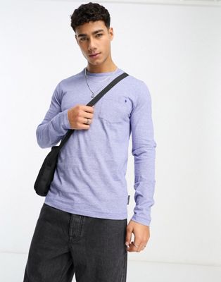 French Connection mirco feeder long sleeve top in bright blue