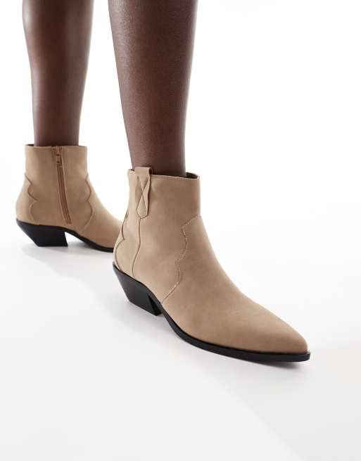 French Connection – Mittelhohe Westernstiefel in Weiß mit Fransen, 4 von 4
