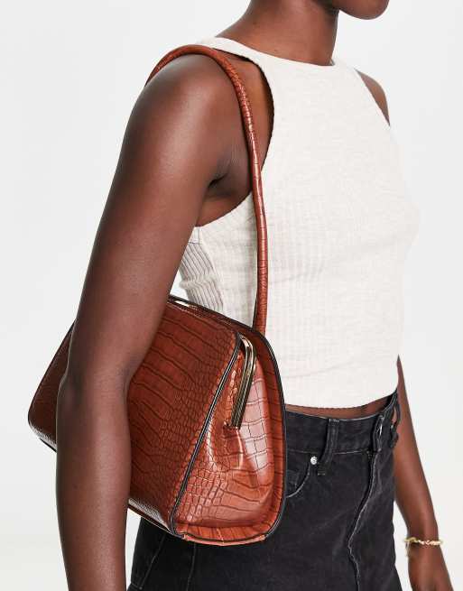 Mock croc shoulder bag new arrivals