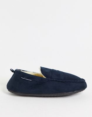 French Connection mocasin slipper in navy