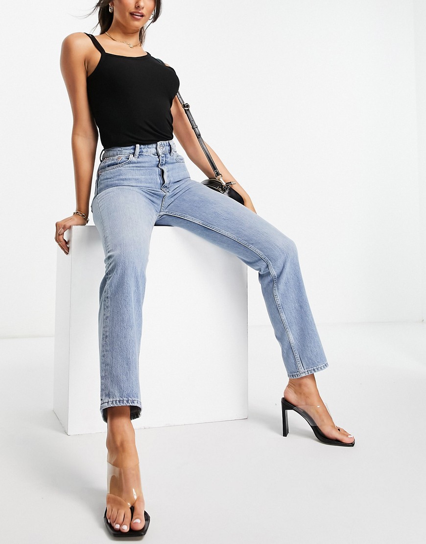 French Connection mom jeans in light blue wash-Blues