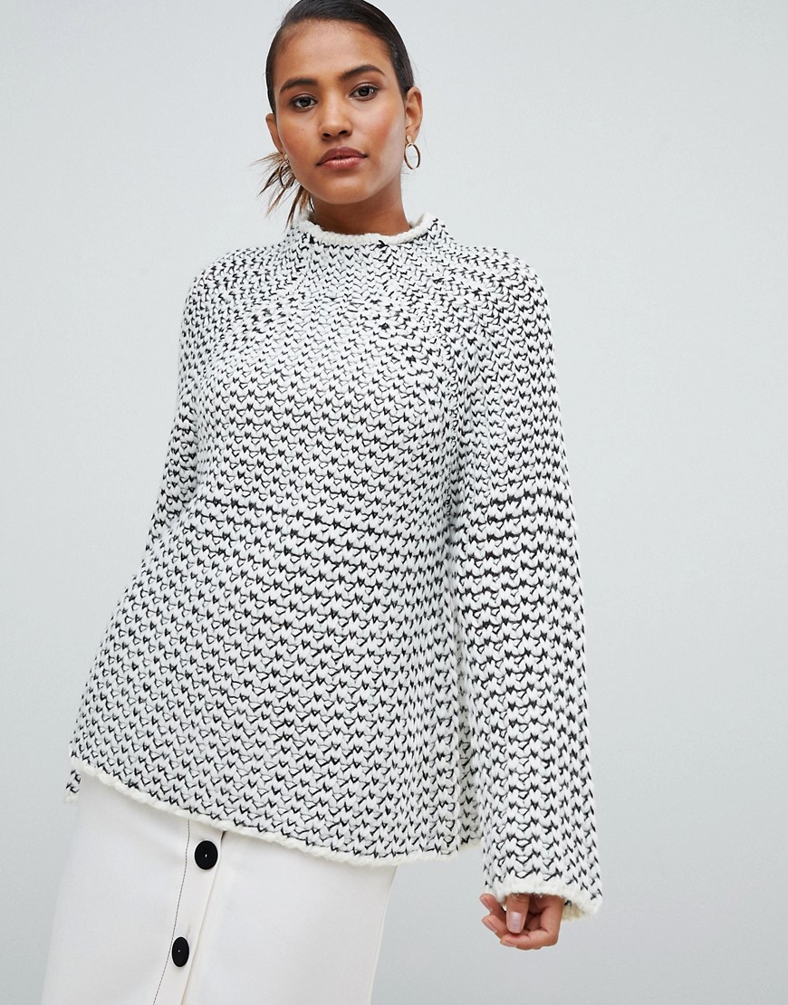French Connection Monochrome Tunic Jumper-Grey