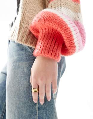 FRENCH CONNECTION MONROE STRIPE SLEEVE CARDIGAN 