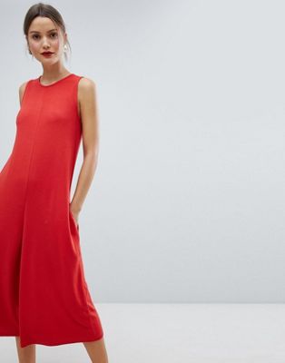 French Connection - Mouwloze culotte-jumpsuit met A-lijn-Rood