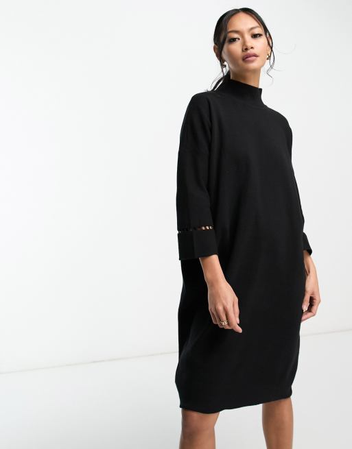 Black high 2024 neck jumper dress