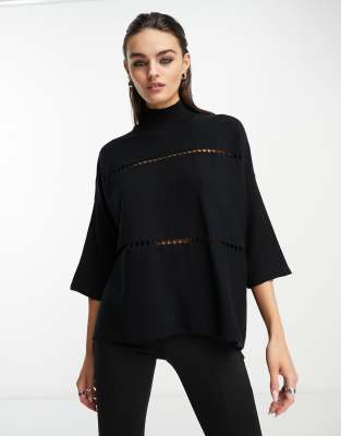 French Connection Mozart high neck jumper in black  - ASOS Price Checker