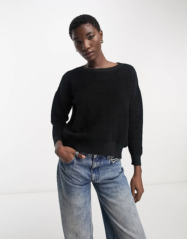 French Connection - mozart ribbed jumper in black