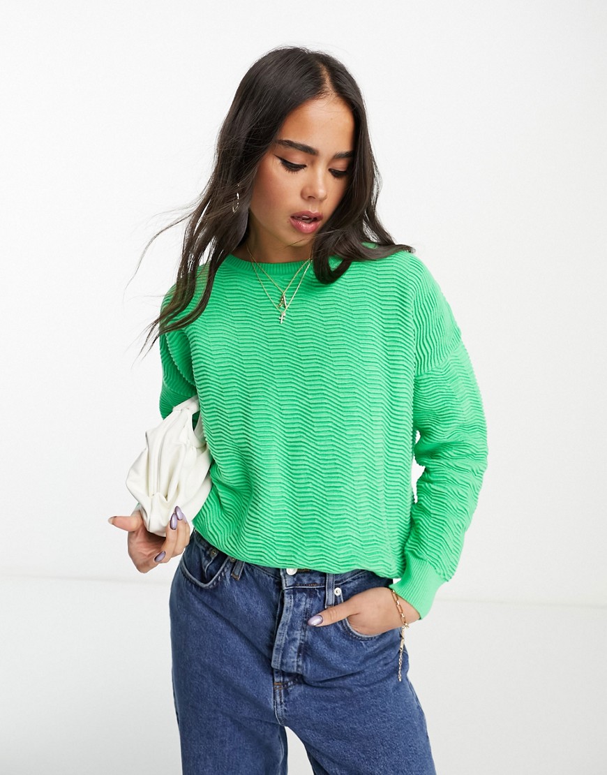 French Connection Mozart ribbed jumper in green