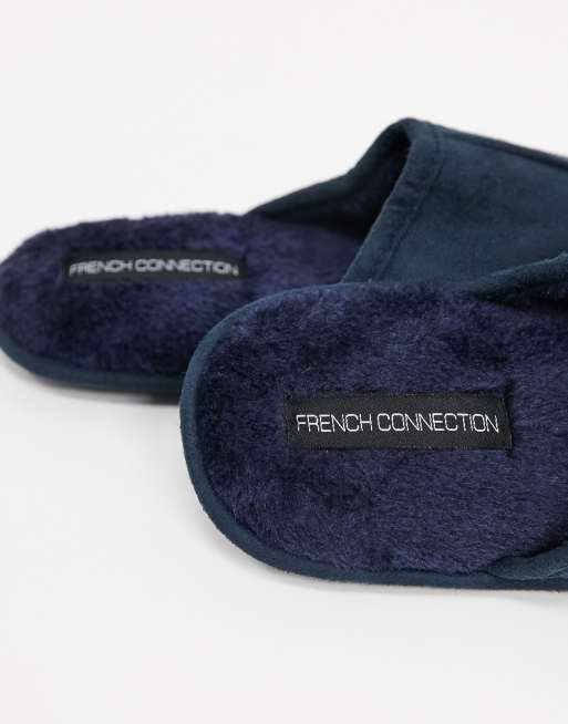 French Connection mule slipper in navy ASOS