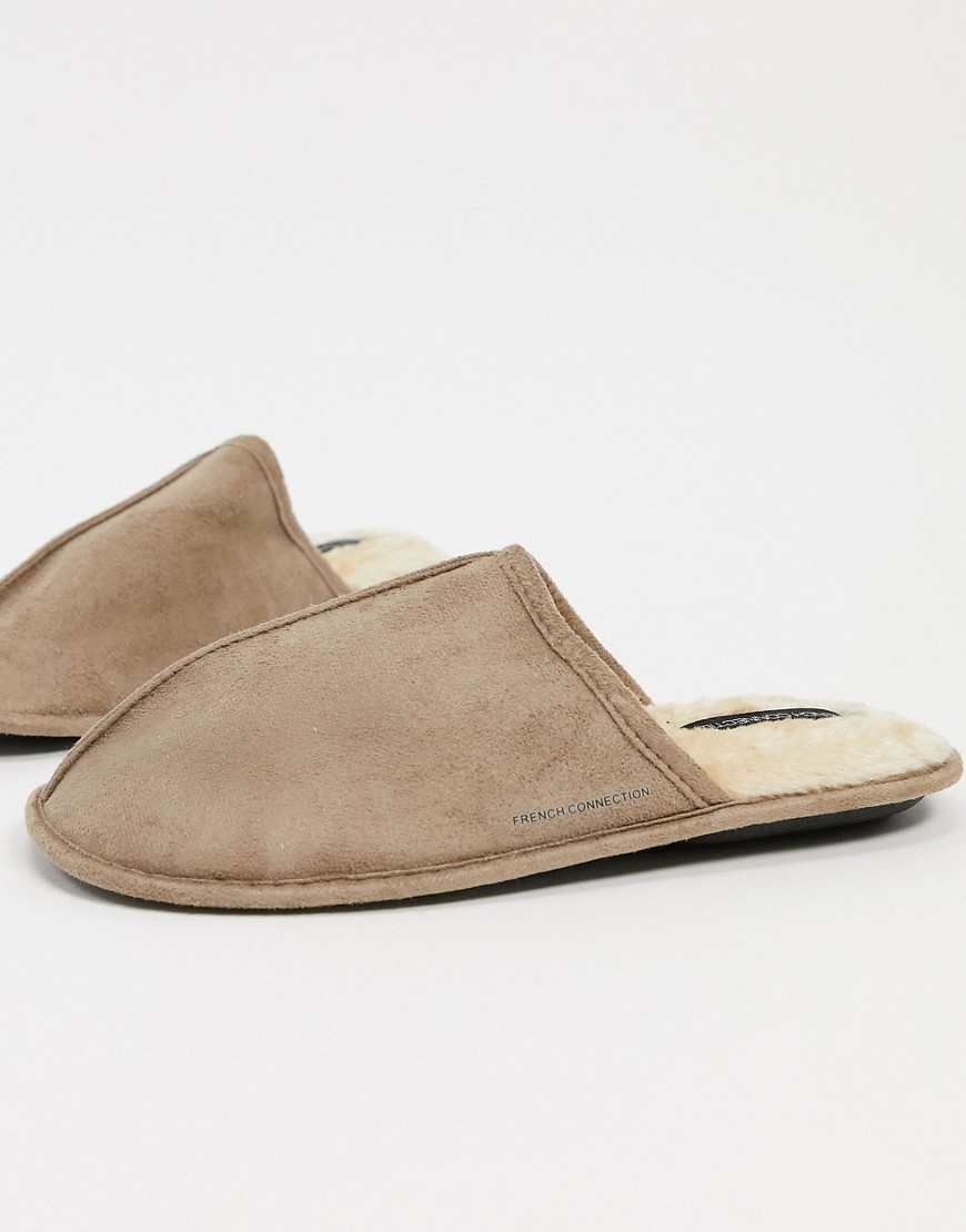 French Connection mule slipper in tan-Brown