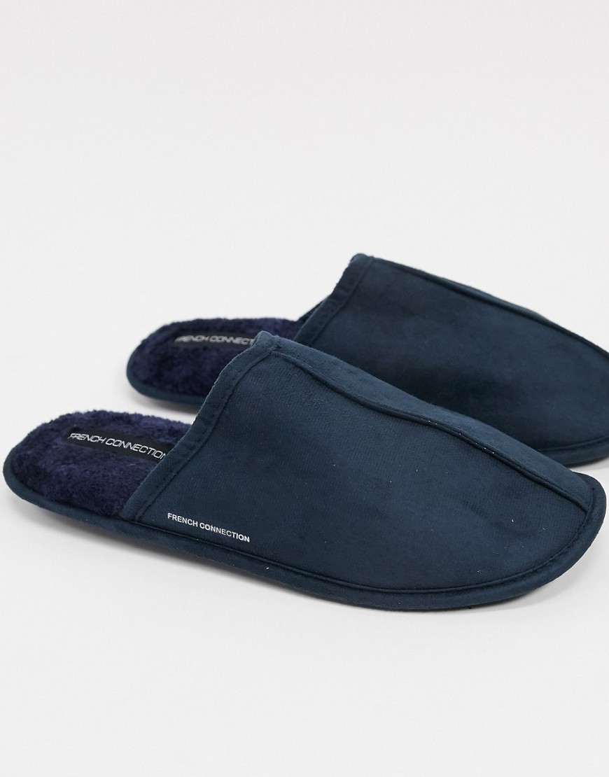 French Connection mule slippers in navy