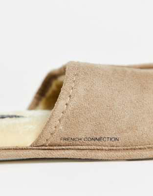 tan suede mule slippers